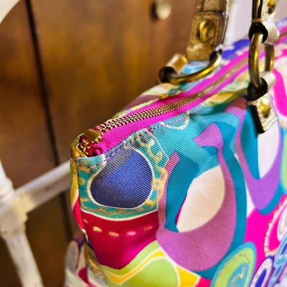 Coach 2010 Poppy Graffiti Tote Bag with Gold Accents - Picture 13 of 13